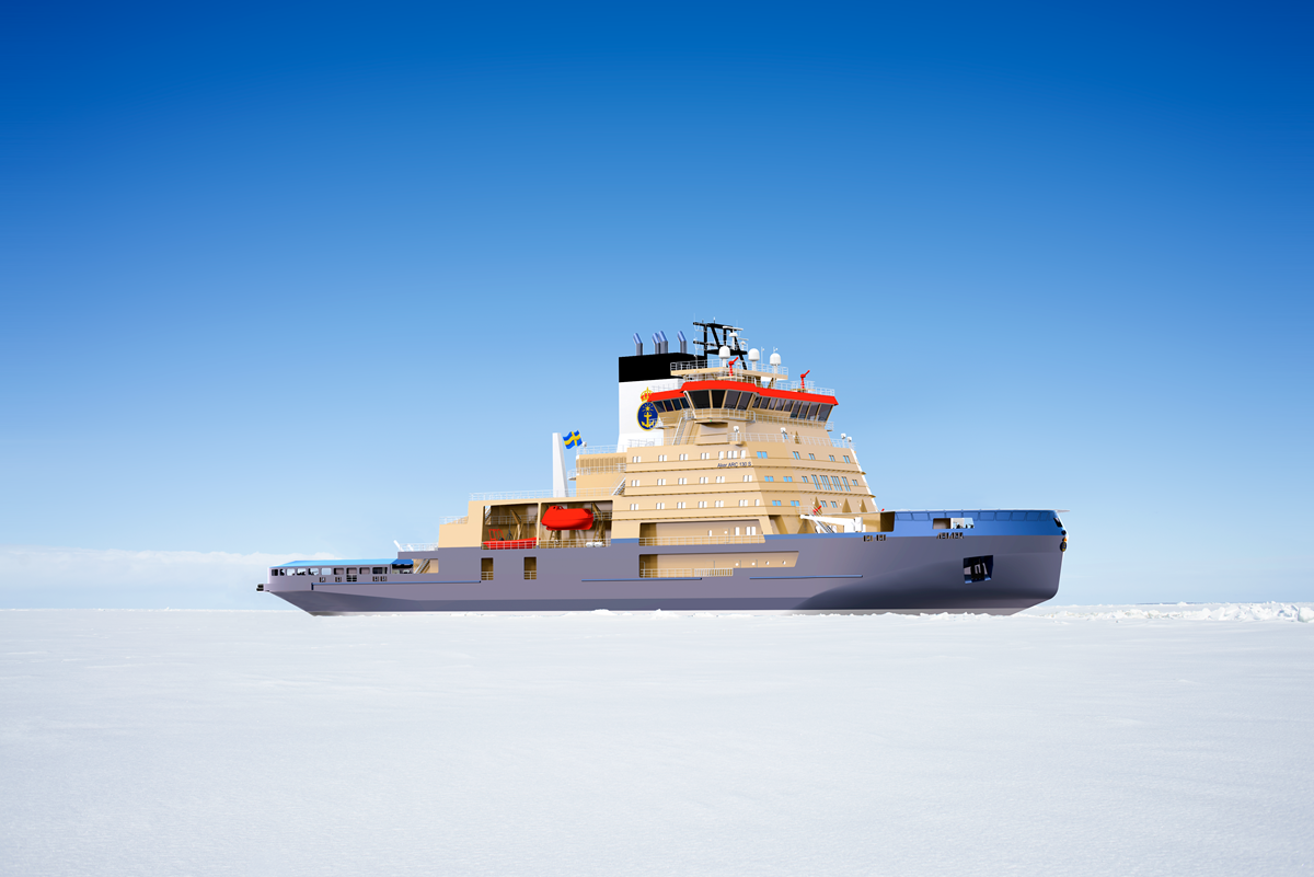 Bilden visar en ny isbrytare