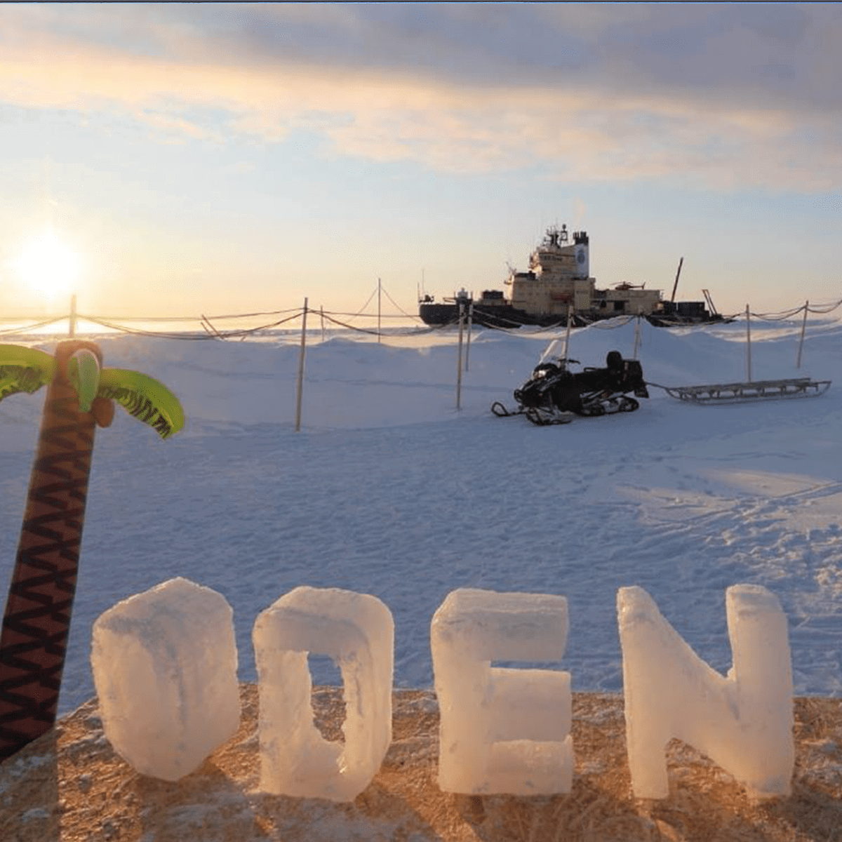 Närbild på oden och blå himmel bakom