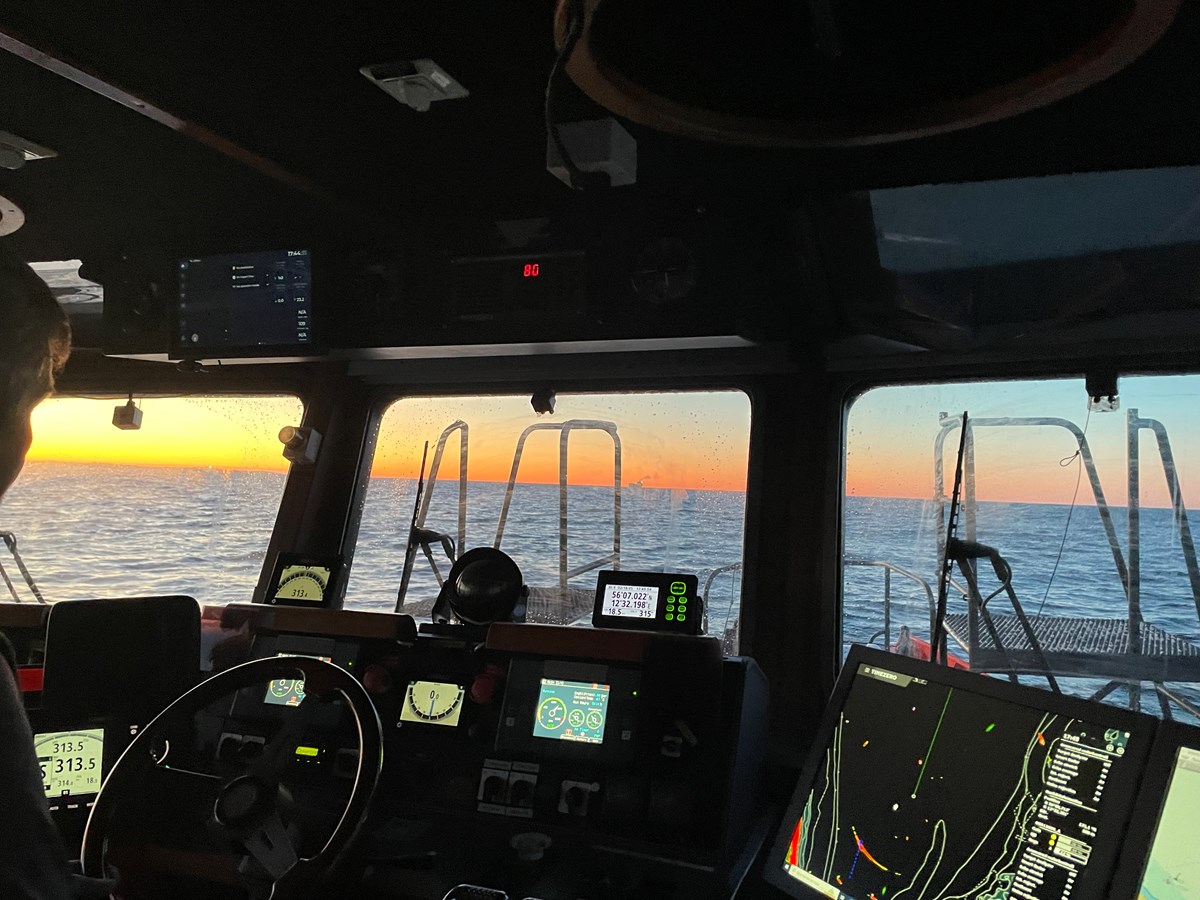 Från bryggan på en lotsbåt