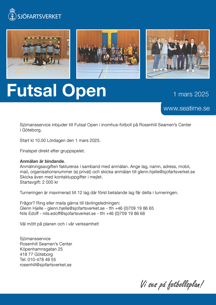 Bild på en flyer med information om Futsalturneringen